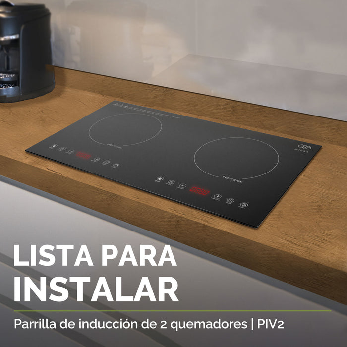 Parrilla de inducción empotrada en la cocina