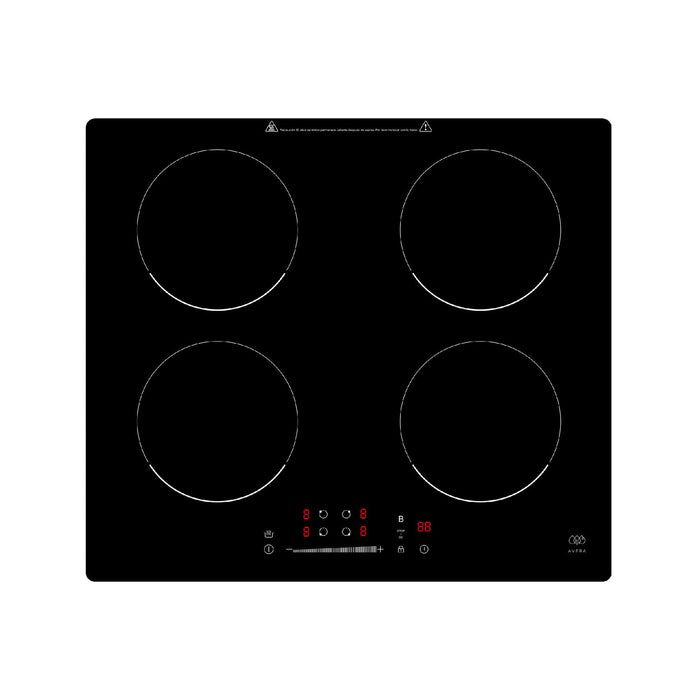Tricombo Parrilla de gas 2 quemadores 31 cm + Parrilla de inducción 4 quemadores 59 cm + Campana de pared de 90 cm - negro