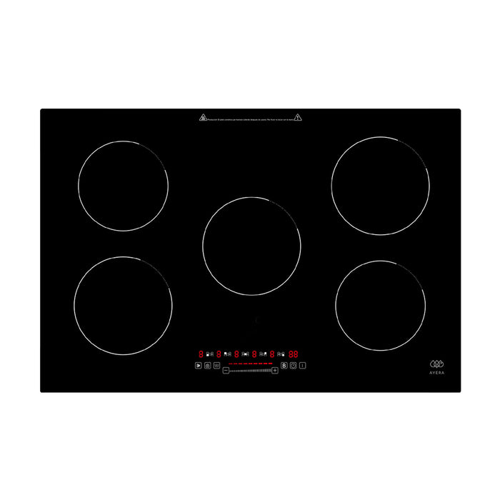Parrilla de inducción 5 quemadores 77 cm con función booster 6400 - 7600 W 220V