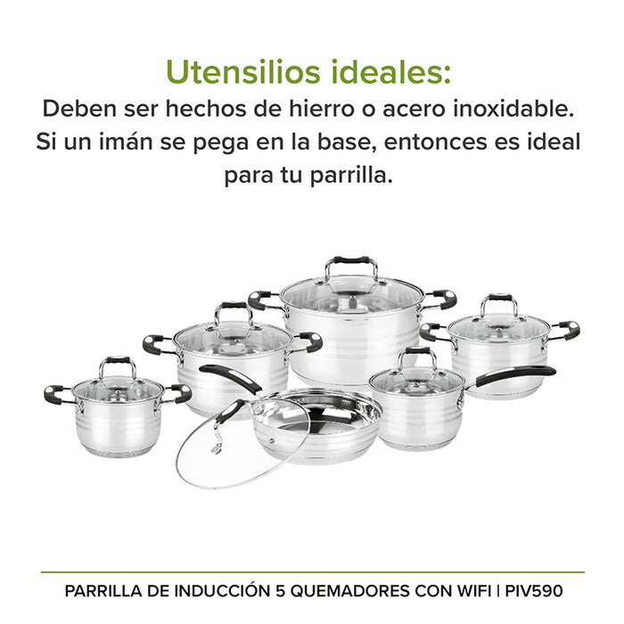 Juego de ollas compatibles con parrillas de inducción