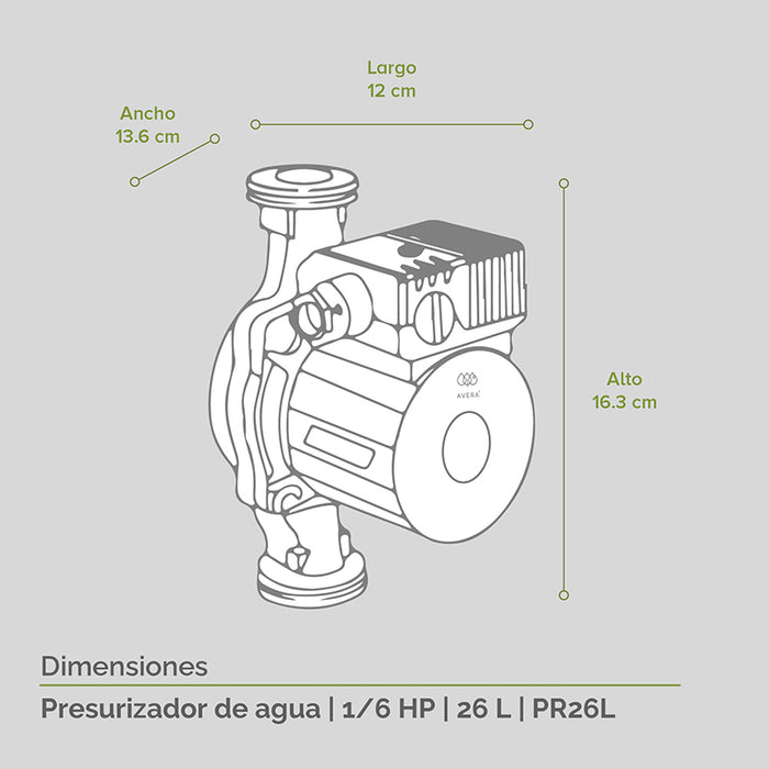Combo Calentador instantáneo gas LP 6 L + Presurizador 26 L