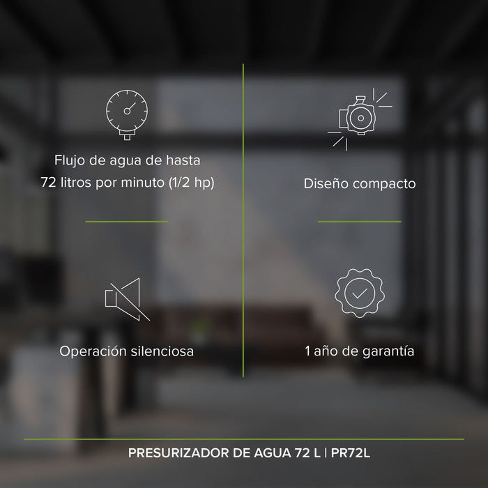 Combo Calentador instantáneo gas LP 16 L + Presurizador 72 L