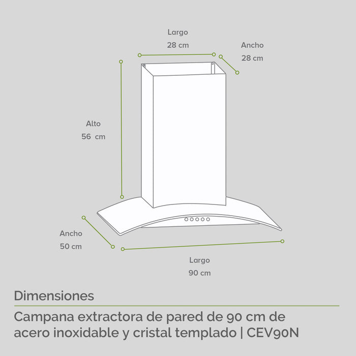 Tricombo Parrilla de gas 2 quemadores 31 cm + Parrilla de inducción 4 quemadores 59 cm + Campana de pared de 90 cm - negro