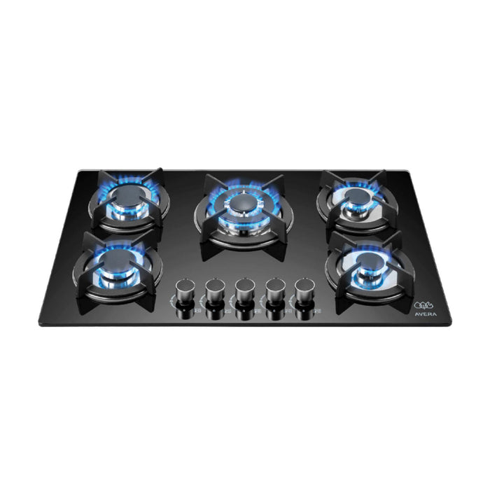 Tricombo Parrilla 5 quemadores 77 cm + Campana de de pared en vidrio templado 90 cm + Horno empotrable para gas LP 60 cm