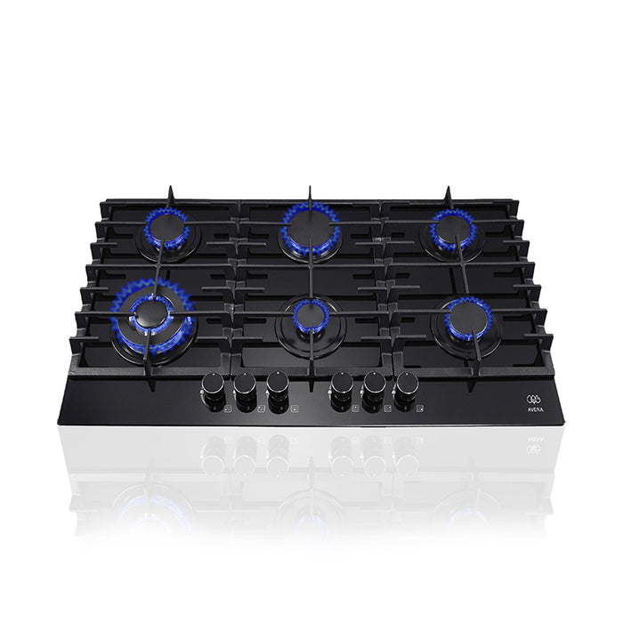 Parrilla de gas de vidrio templado con 6 quemadores