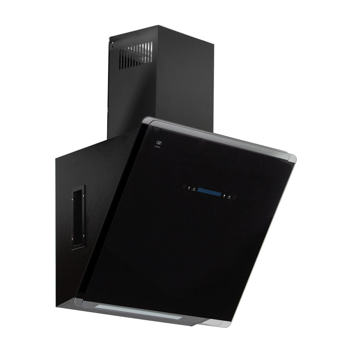 Campana de cocina de pared 60 cm de vidrio templado con tecnología sin contacto - negro
