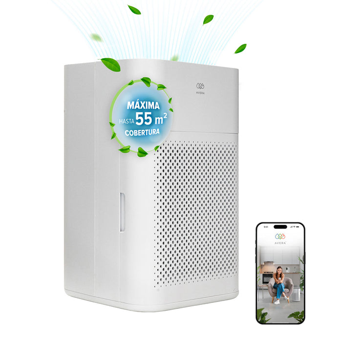 Purificador de aire y humidificador evaporativo inteligente potencia 110 CADR - Cubre hasta 55m²