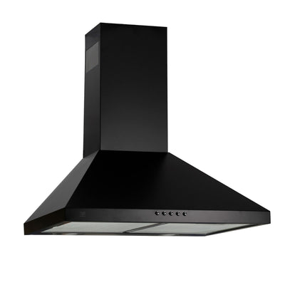 Campana de cocina de pared piramidal 60 cm en acero inoxidable, potencia motor 230 W - negro
