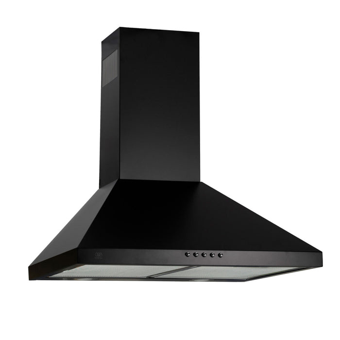 Campana de cocina de pared piramidal 60 cm en acero inoxidable - negro