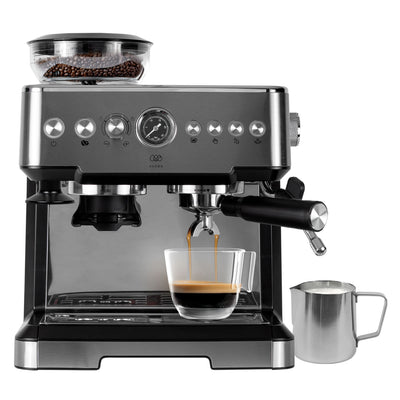 Cafetera espresso barista 2.8L con vaporizador y molino - 19 bares de presión