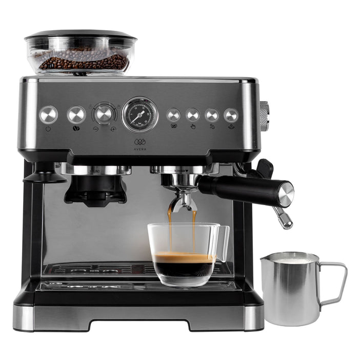 Máquina de café espresso 2.8L con molino, espumador y 19 bares de presión