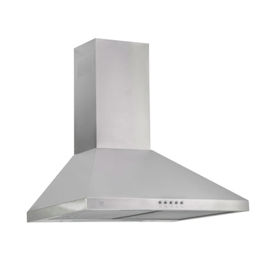 Campana de cocina de pared piramidal 60 cm en acero inoxidable, potencia motor 230 W