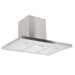 Campana extractora de pared tipo T de 76 cm en acero inoxidable con filtros metálicos y luces LED integradas.
