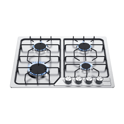 Parrilla de gas 4 quemadores 59 cm en acero inoxidable