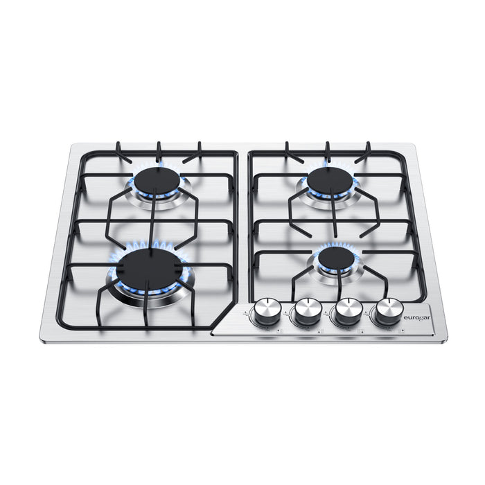 Parrilla de gas 4 quemadores 59 cm en acero inoxidable