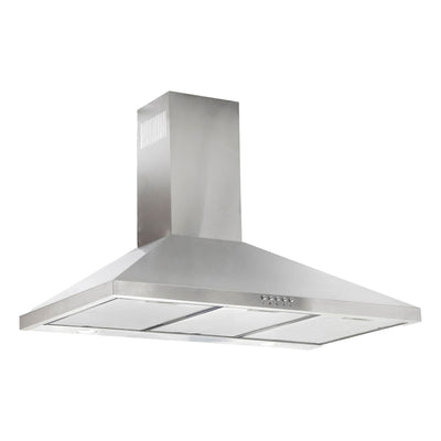 Campana de cocina de pared piramidal 90 cm en acero inoxidable, potencia motor 230 W