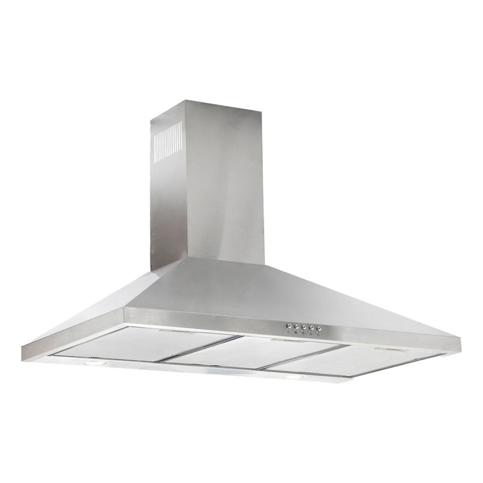 Campana de cocina de pared piramidal 90 cm en acero inoxidable