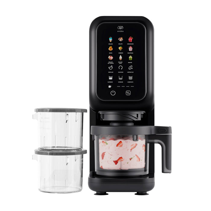 Máquina para hacer helados 9 programas con 3 vasos de 450ml + cuchara de regalo