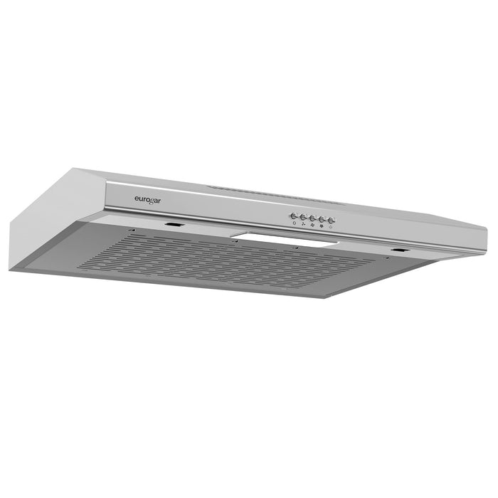 Campana de cocina de pared 60 cm, 180 m³/h de extracción, acero inoxidable - eurogar