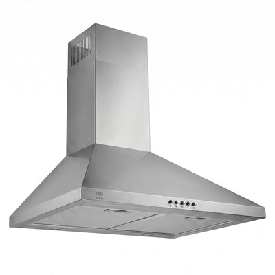 Campana de cocina de pared piramidal 60 cm, 800 m³/h de extracción en acero inoxidable