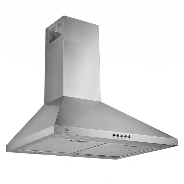 Campana de cocina de pared piramidal 60 cm, 800 m³/h de extracción en acero inoxidable