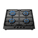 Parrilla de gas 4 quemadores 60 cm en vidrio templado premium - negro