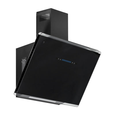 Campana de cocina de pared inclinada 80 cm con velocidad turbo, control táctil y de gestos, potencia motor 300 W vidrio templado - negro