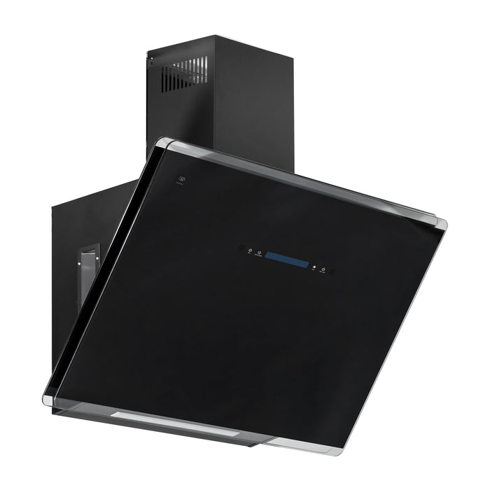 Campana de cocina de pared 90 cm de vidrio templado con tecnología sin contacto - negro