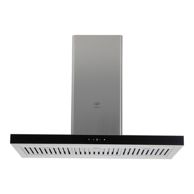 Campana de cocina para isla tipo T 90 cm control táctil y de gestos, potencia motor 230 W acero inoxidable
