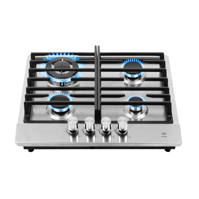 Parrilla de gas 4 quemadores 58 cm en acero inoxidable