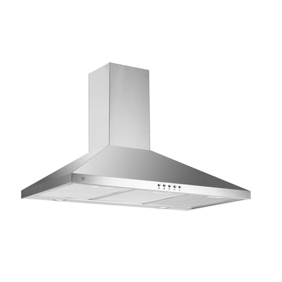 Campana de cocina de pared piramidal 76 cm en acero inoxidable, potencia motor 140 W