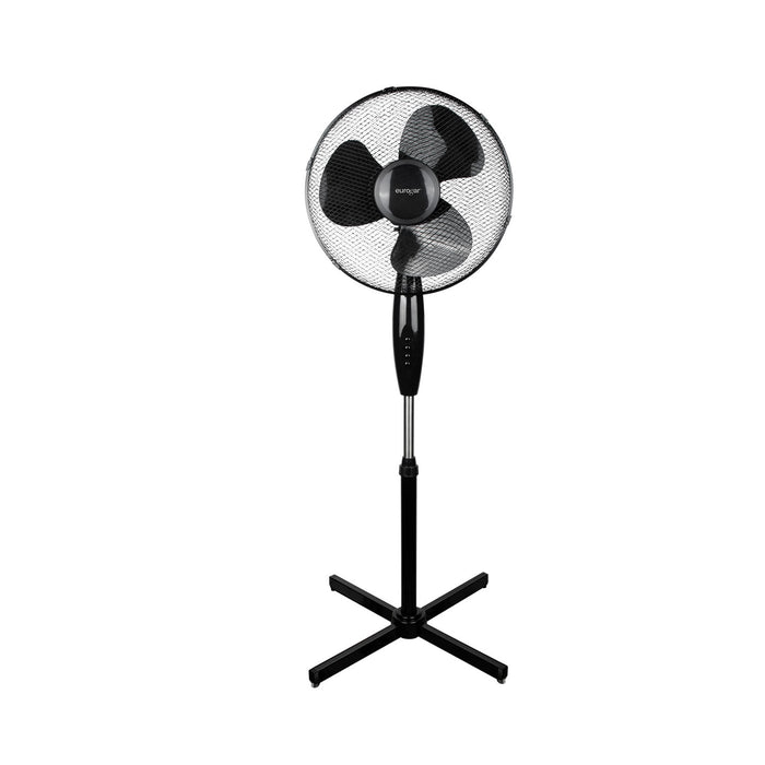 Ventilador de pedestal 16 pulgadas, 3 velocidades, oscilación 90° y altura ajustable