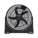 Ventilador de piso negro de 23 pulgadas con 5 aspas turbo y 3 velocidades, ideal para oficina u hogar.