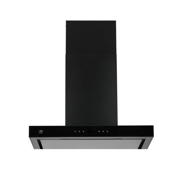 Campana de cocina para isla tipo T 76 cm, 780 m3/h de extracción control táctil y WiFi con temporizador, acero inoxidable - negro