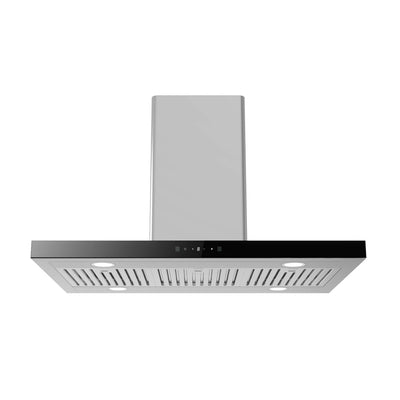 Campana de cocina para isla tipo T 76 cm, 800 m3/h de extracción control táctil y de gestos, acero inoxidable