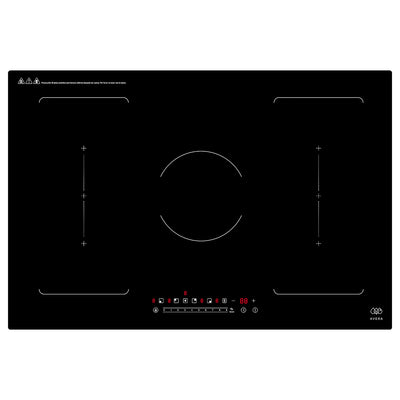 Parrilla de inducción 5 quemadores 77 cm 2 zonas flex con booster y stop&go 7400 W 220 V