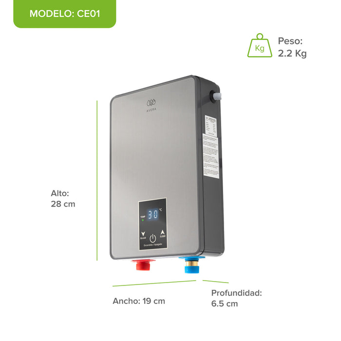 Calentador de agua instantáneo eléctrico 5 Litros compacto 220V, 1.5 servicios