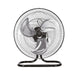 Ventilador Avera 3 en 1 en modo de piso color negro con 3 aspas metálicas y base circular estable.