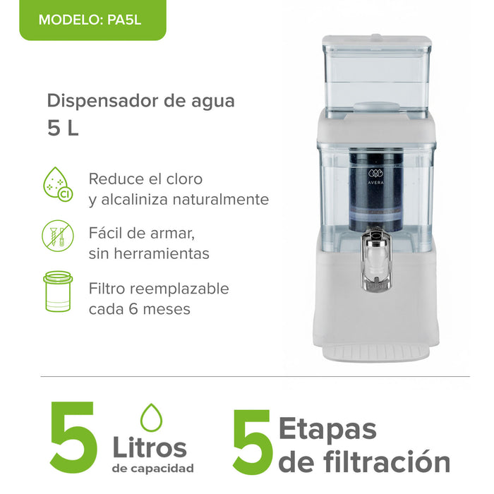 Filtro dispensador de agua 5 L - 5 etapas de filtración