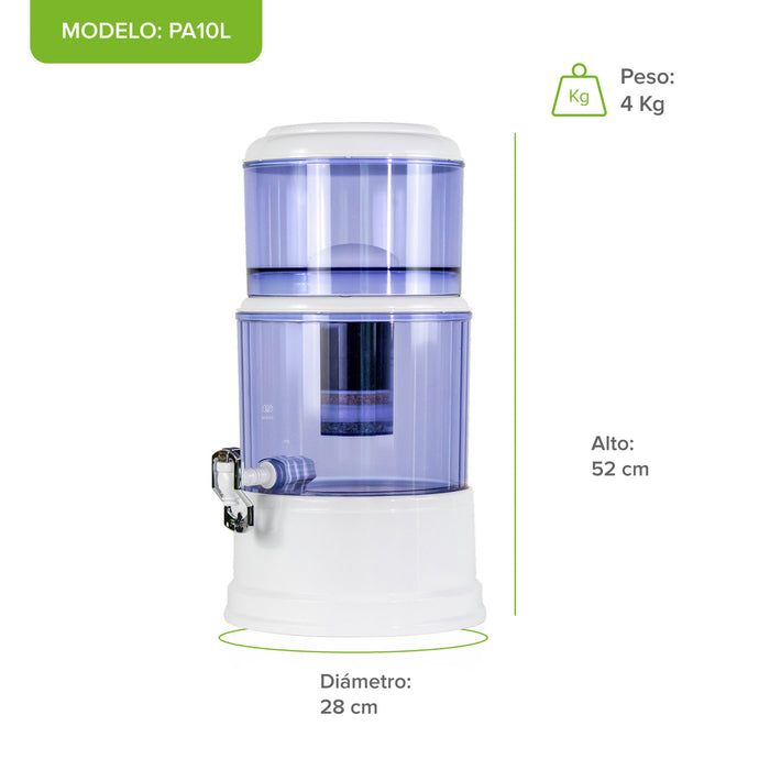 Combo Filtro dispensador de agua 10 L con 4 cartuchos de repuesto - 2 años de rendimiento