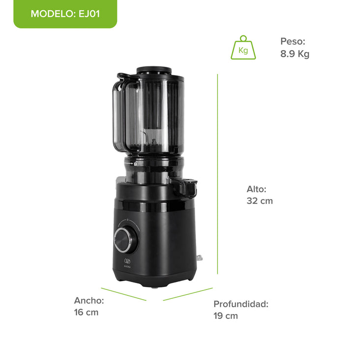 Extractor de jugos prensado en frío con tubo de alimentación 11 cm 150 W