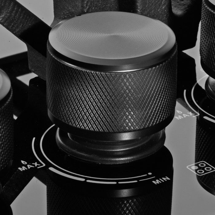 Parrilla de gas 4 quemadores 59 cm en vidrio templado premium - negro