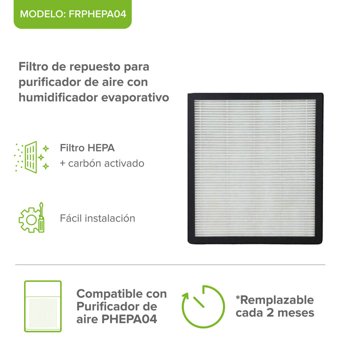 Filtros de repuesto para purificador de aire con humidificador PHEPA04