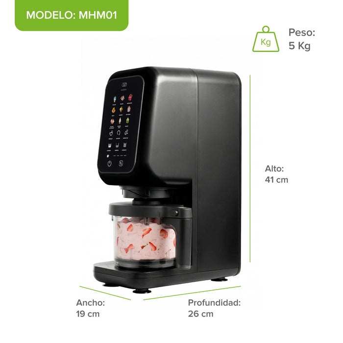 Máquina para hacer helados 9 programas con 3 vasos de 450ml + cuchara de regalo