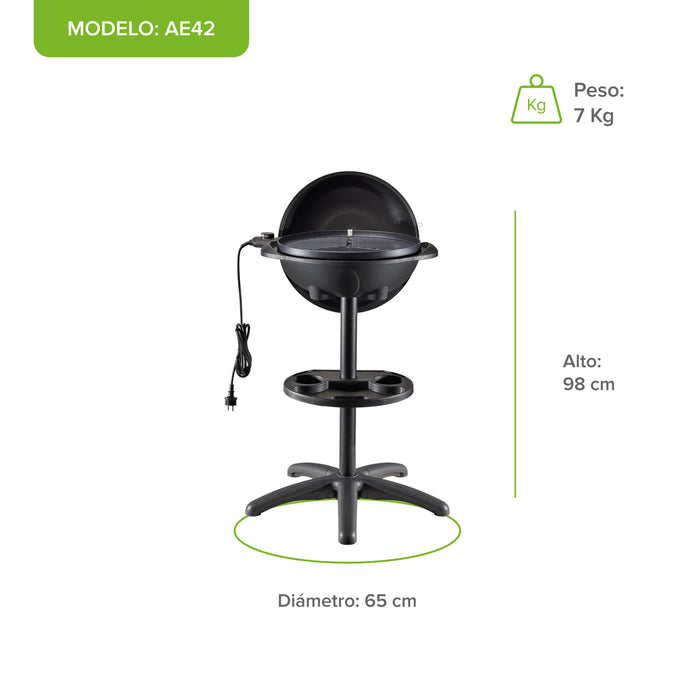 Asador eléctrico de pedestal portátil 16" 42cm