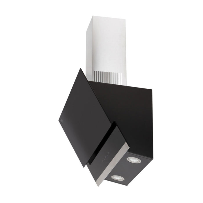 Campana de cocina de pared de 60 cm de vidrio templado con panel digital - negro