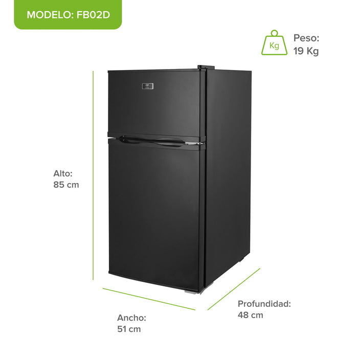 Frigobar 90 L 3.2 pies con congelador independiente