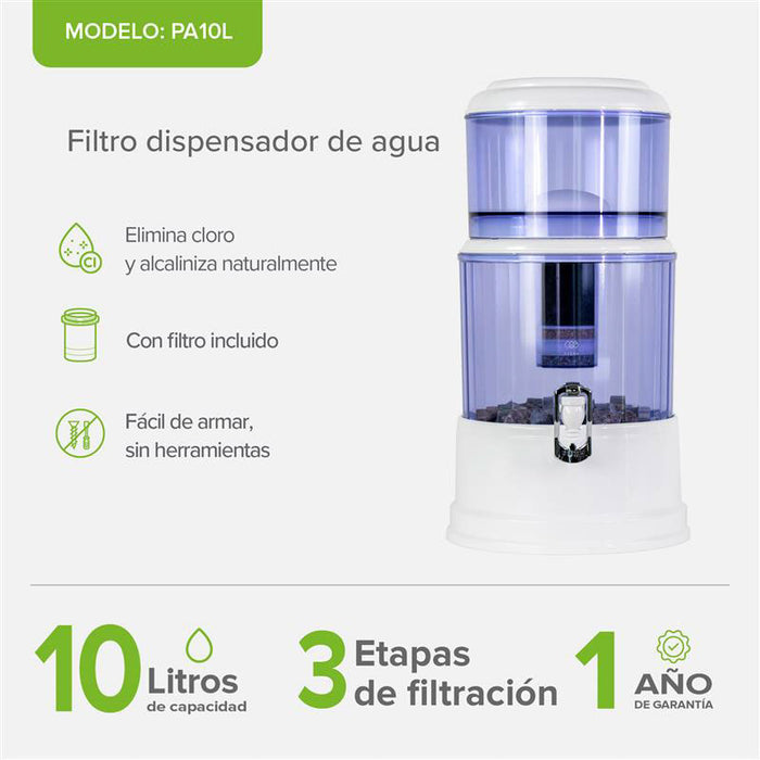 Filtro de agua 10 L - 3 etapas de filtrado