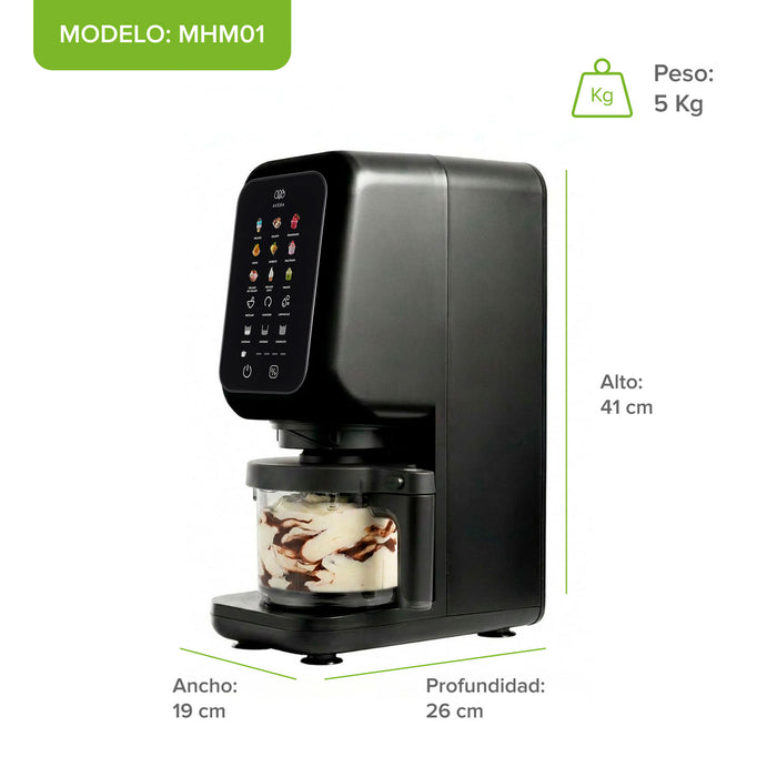 Combo Máquina de helados, sorbetes, gelatos, yogurt helado y nieve con 3 vasos de 450ml + Cuchara de regalo