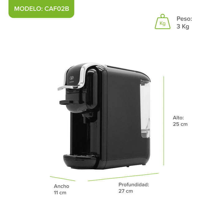 Cafetera compacta para café molido y cápsulas nespresso o dolce gusto - 600 ml